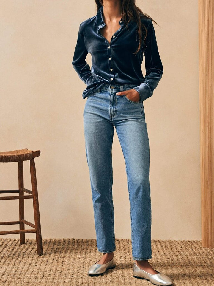 Faherty NWT Stretch Silk Velvet Genevieve Shirt - Size XS (Retails for $198)