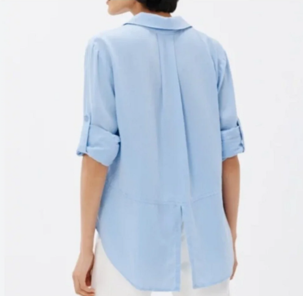 Bella Dahl Split Back Button Down in Beach Coastal - Size XL