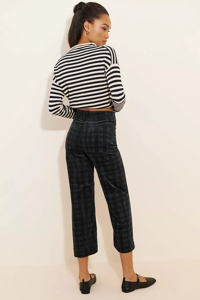 Maeve The Colette Cropped Wide-Leg Pants in Black - Size 27
