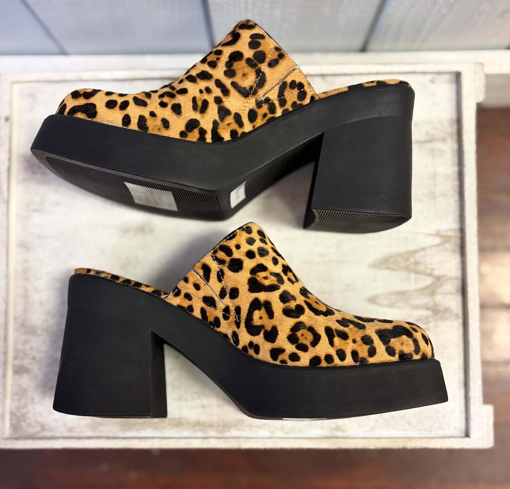 Steve Madden Leopard-Print Calf-Hair Platform Heels - Size 6