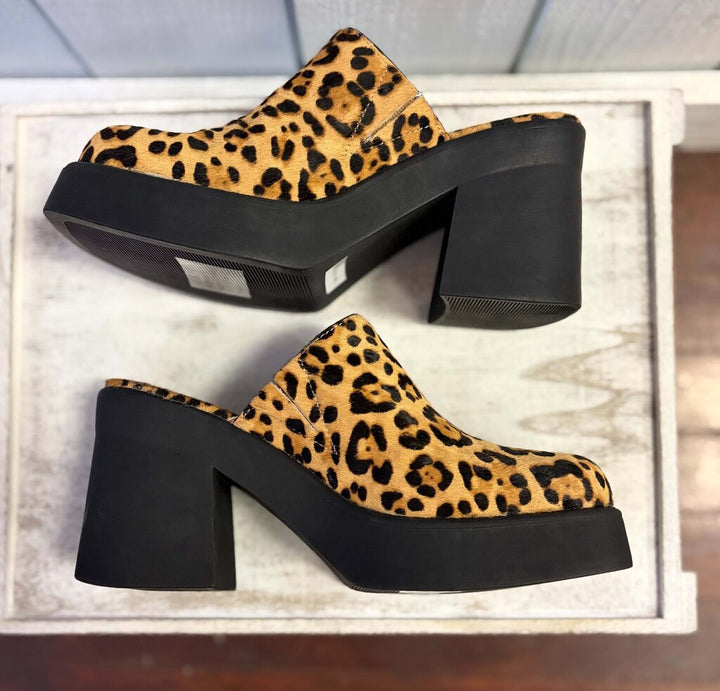 Steve Madden Leopard-Print Calf-Hair Platform Heels - Size 6