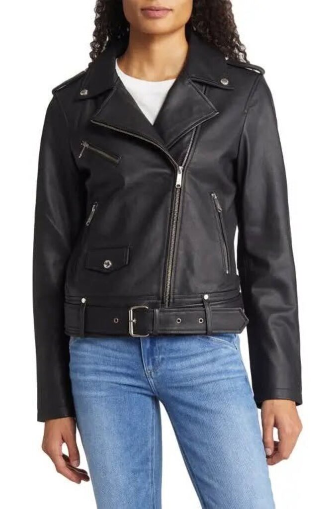 Sam Edelman Lambskin Moto Jacket - Size Small