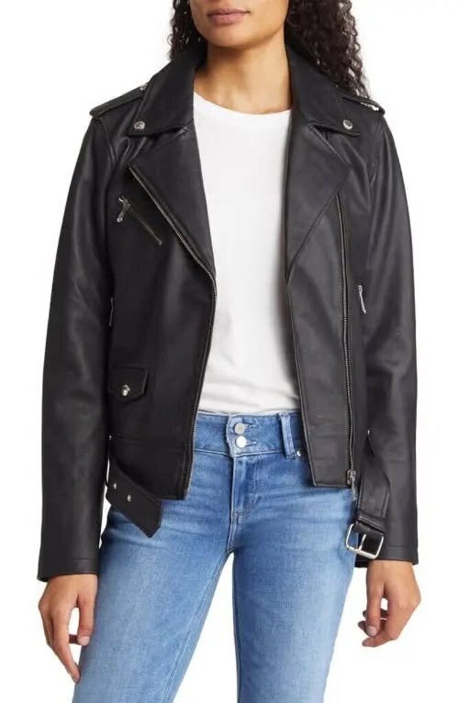 Sam Edelman Lambskin Moto Jacket - Size Small
