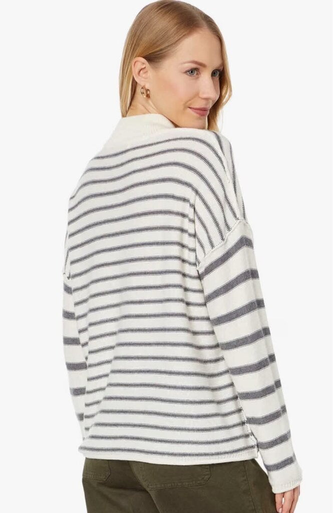 Madewell Stripe-Play Mock Neck Sweater - Size Large