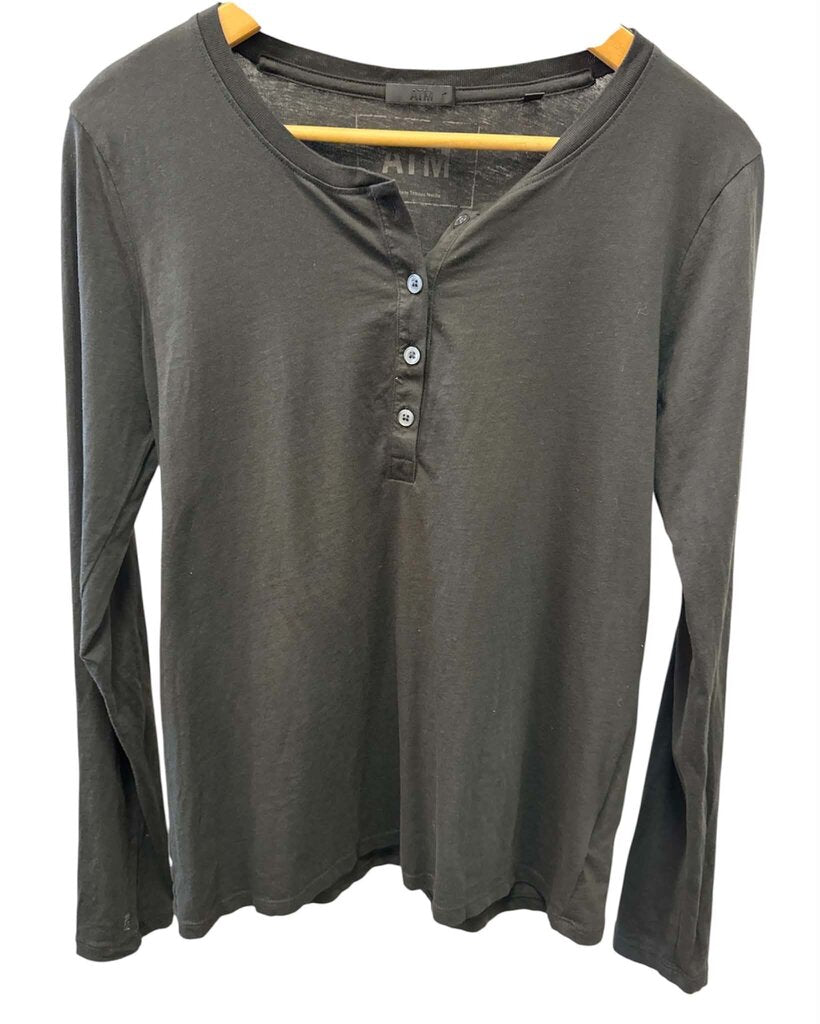 ATM Long Sleeve Henley Shirt - Size Medium
