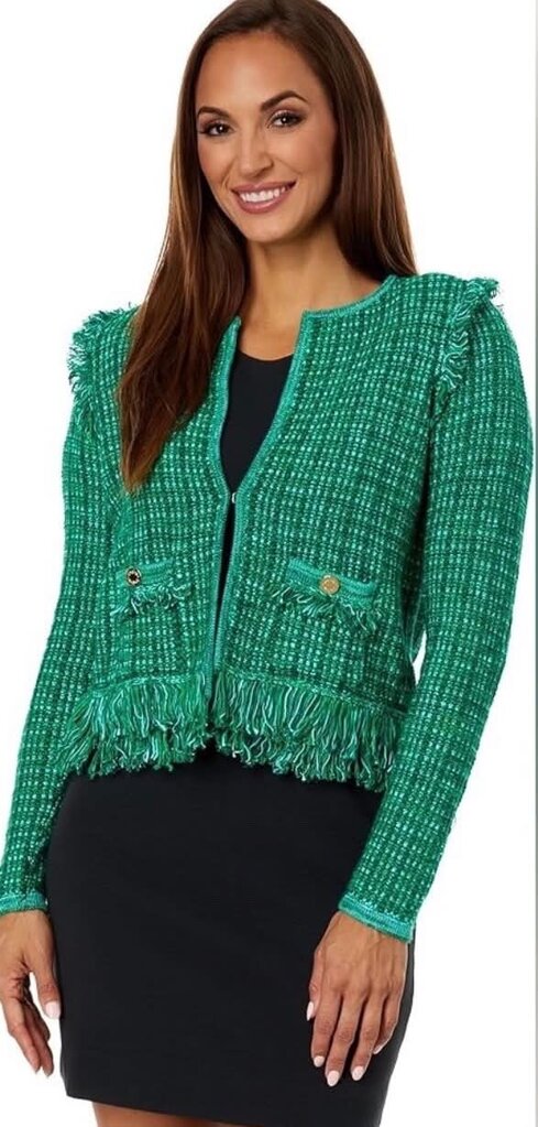 Lilly Pulitzer Green Tweed Simora Jacket - Size XS