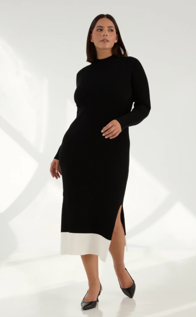 Kada The Rib Sweater Midi Dress in Ink - Size Medium (Retails for $248)
