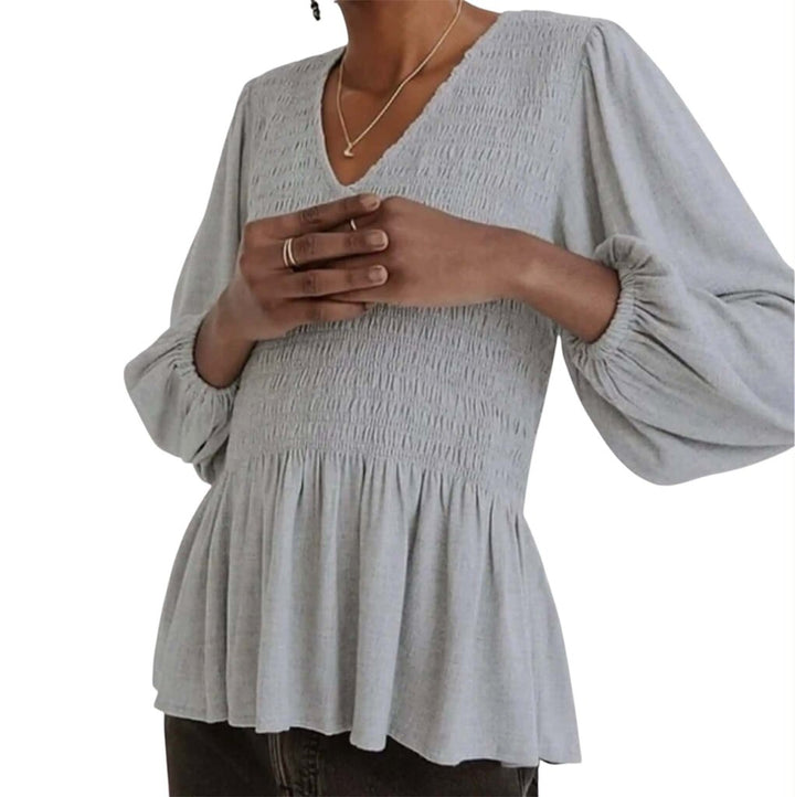 Madewell Lucie Smocked Peplum Top- Size Small