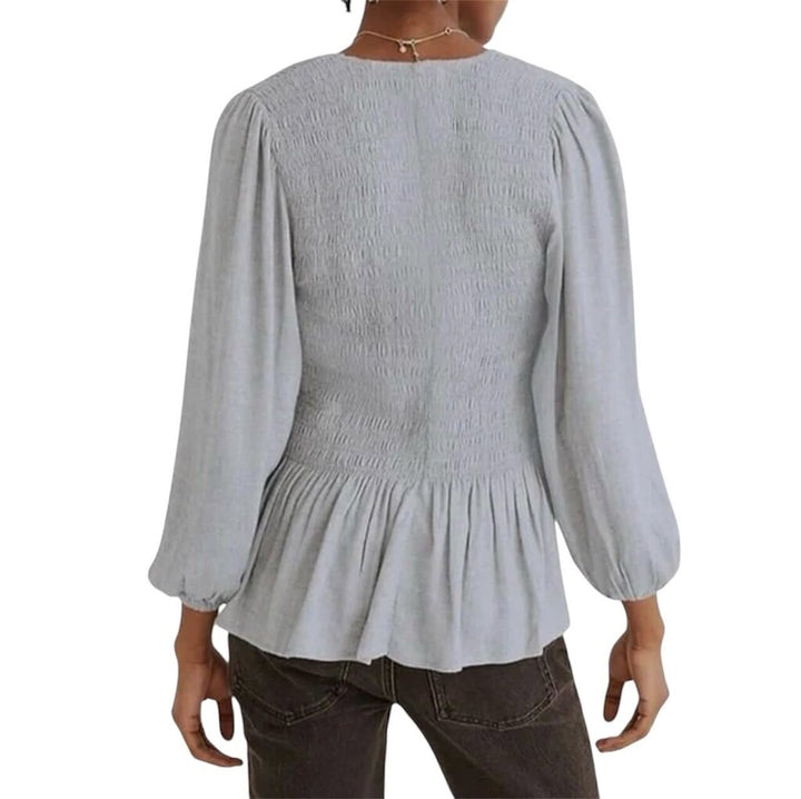 Madewell Lucie Smocked Peplum Top- Size Small