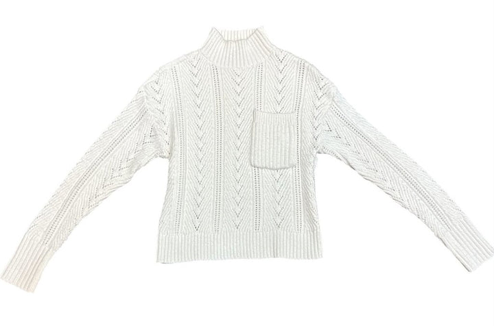 Design History Pointelle Knit Mock Neck Sweater - Size XS