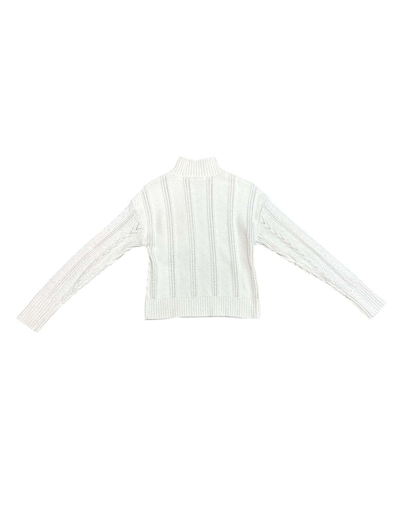 Design History Pointelle Knit Mock Neck Sweater - Size XS