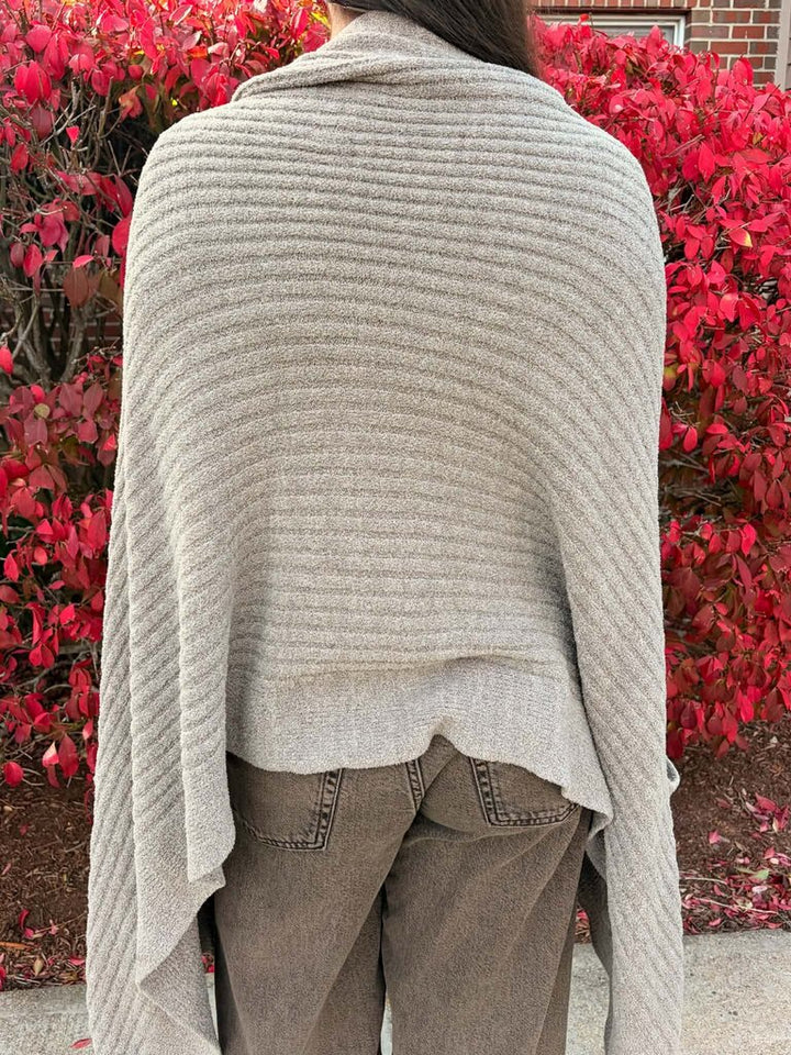 Barefoot Dreams Cozy Chic Lite Draped Open Front Shawl - Size OS