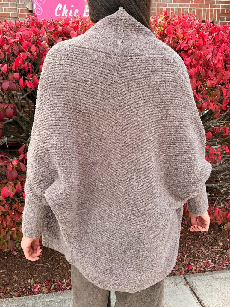 Barefoot Dreams Cozy Chic Chevron Ribbed Cardigan - Size XXS/XS