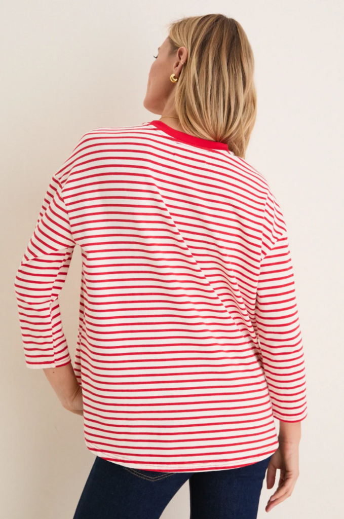 Pomander Place Cherry Striped Knit Popover - Size Small