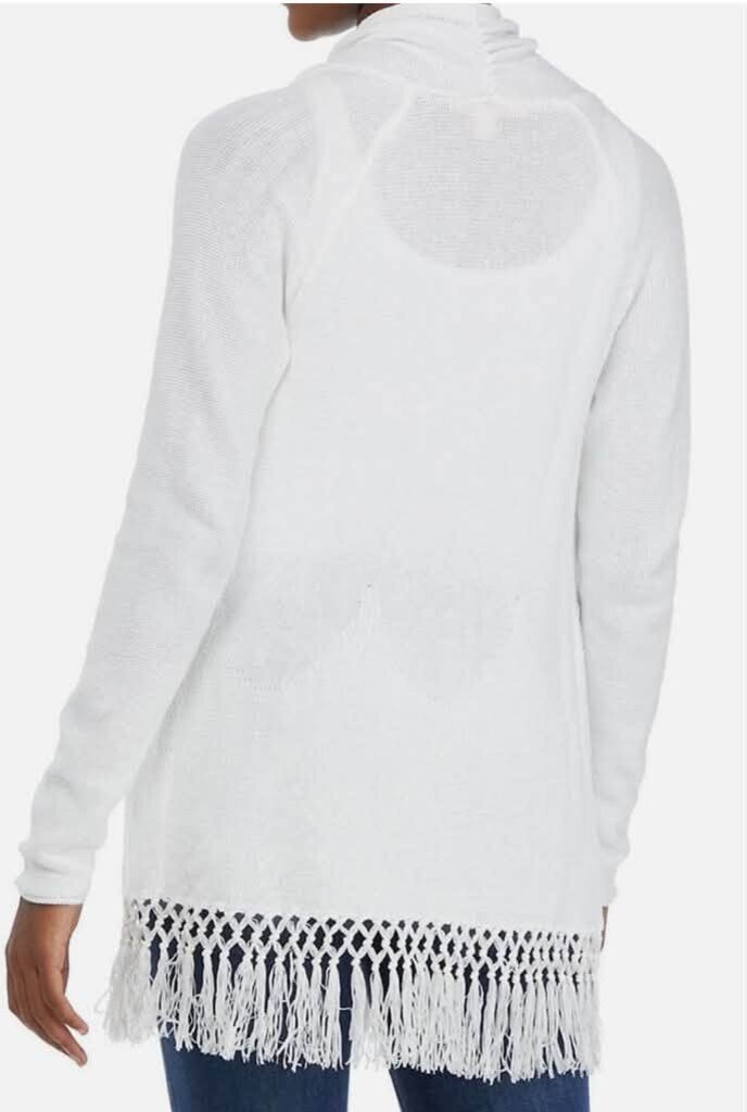 Lilly Pulitzer NWT Tatum Long Fringe Cardigan In Resort White - Size XL (Retails For $118)