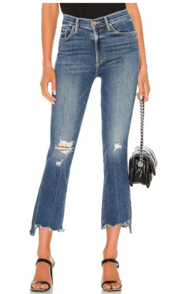 Mother The Insider Crop Step Chew Jeans in Dancing on Coals - Size 27