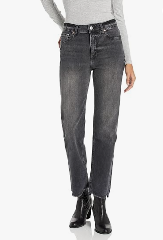 Paige Stella Straight Ultra High Rise Jeans in Black Shore - Size 26