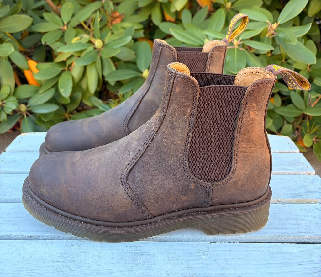 Doc Marten Crazy Horse Leather Chelsea Boots - Size 6