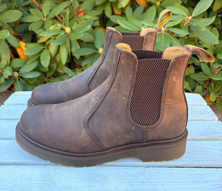 Doc Marten Crazy Horse Leather Chelsea Boots - Size 6