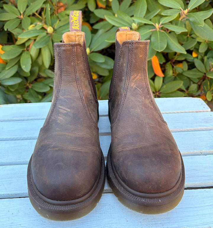 Doc Marten Crazy Horse Leather Chelsea Boots - Size 6