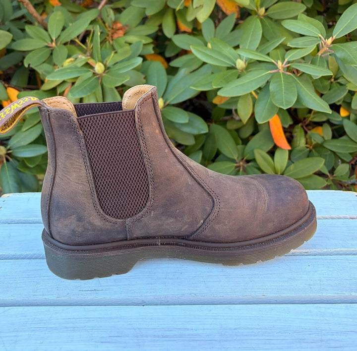 Doc Marten Crazy Horse Leather Chelsea Boots - Size 6