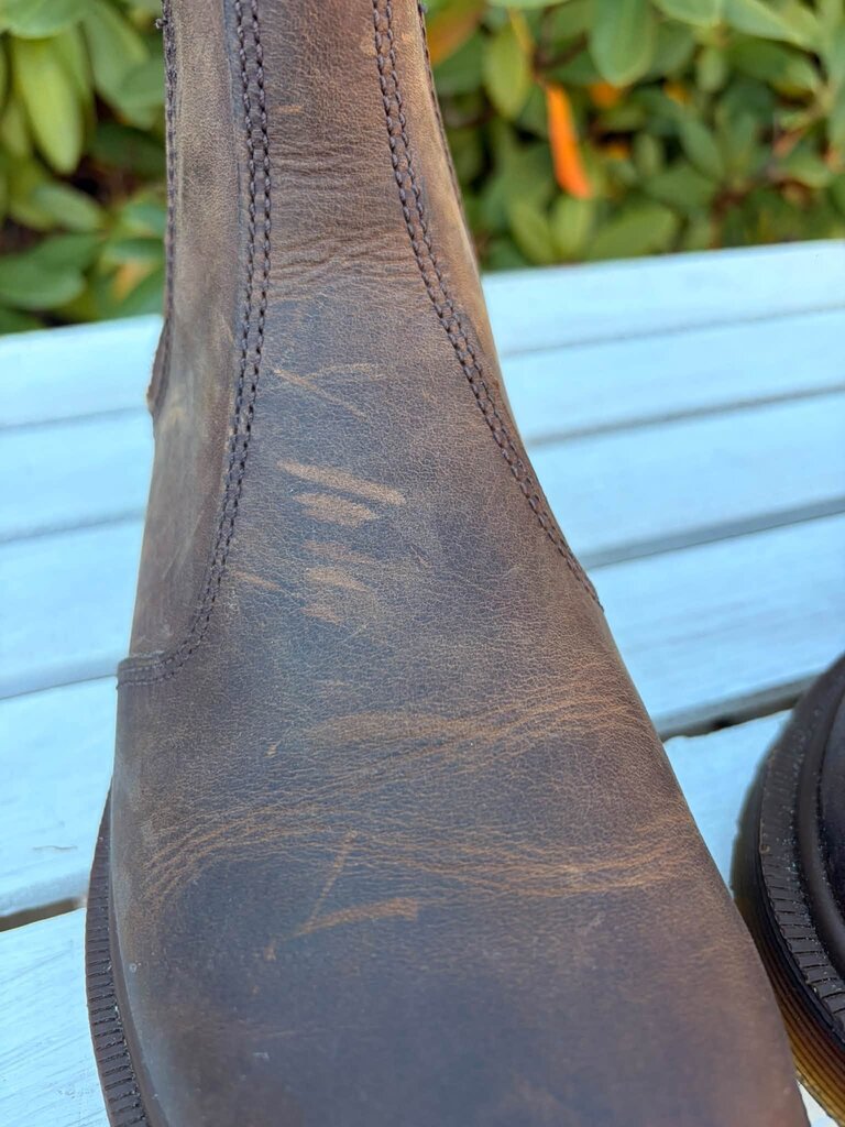 Doc Marten Crazy Horse Leather Chelsea Boots - Size 6