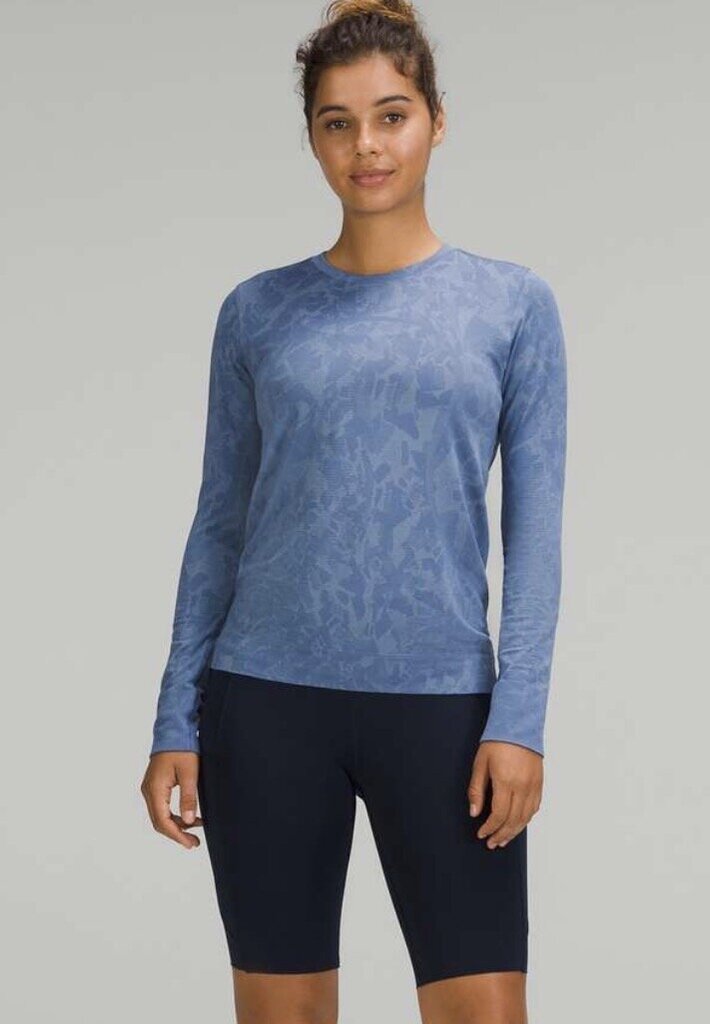 Lululemon Swiftly Relaxed-Fit Long Sleeve Shirt In Mosaic Multiple Water Drop- Size 6