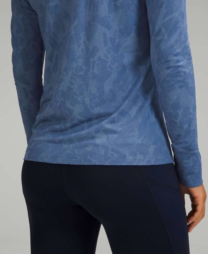 Lululemon Swiftly Relaxed-Fit Long Sleeve Shirt In Mosaic Multiple Water Drop- Size 6