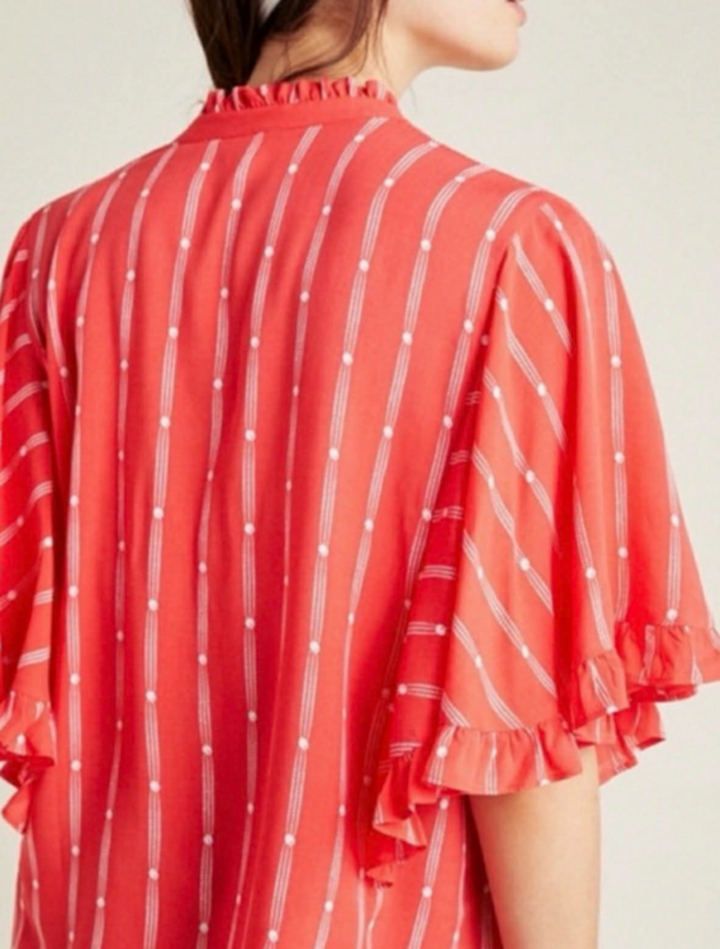 Anthropologie Maeve Aveiro Flutter Sleeve Top - Size Small