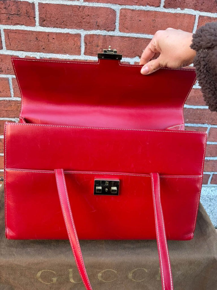 Gucci Lady Lock Flap Leather Tote