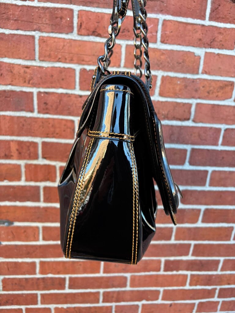 Fendi B Patent Leather Shoulder Bag