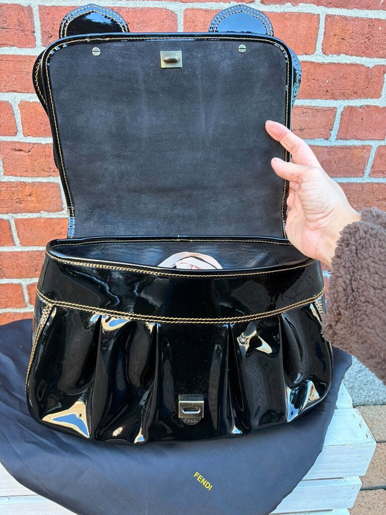 Fendi B Patent Leather Shoulder Bag