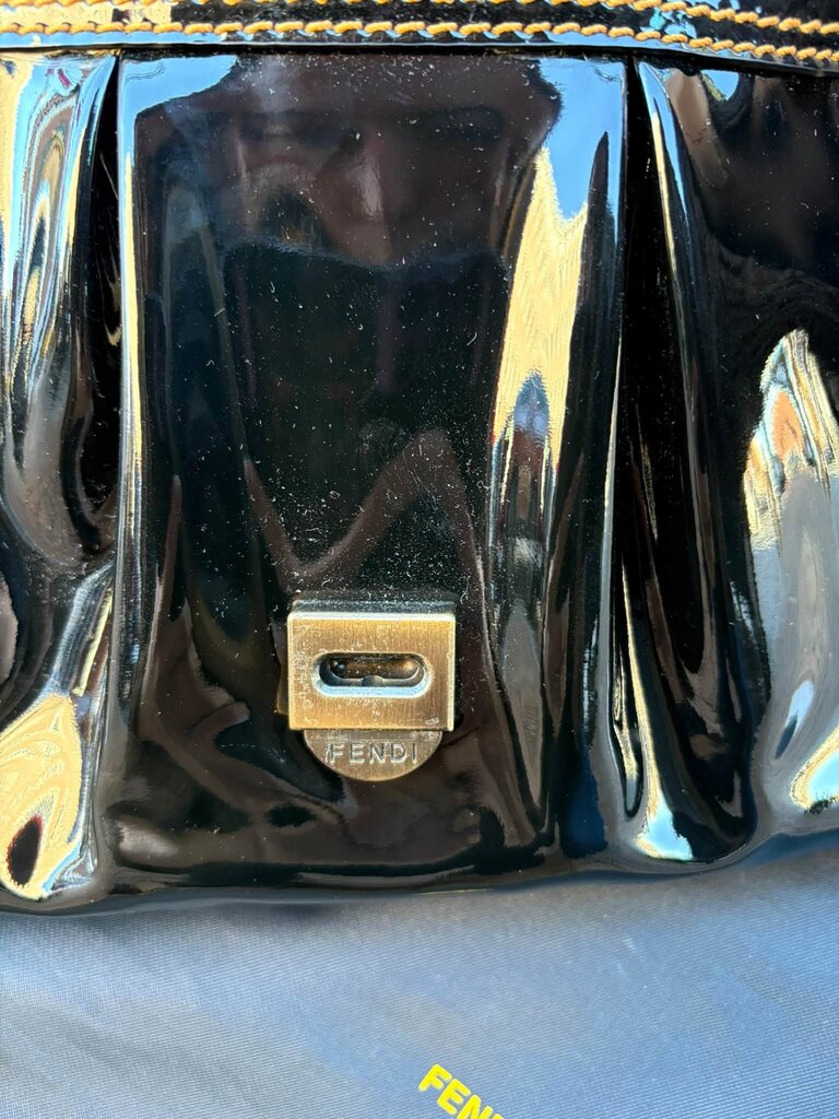 Fendi B Patent Leather Shoulder Bag