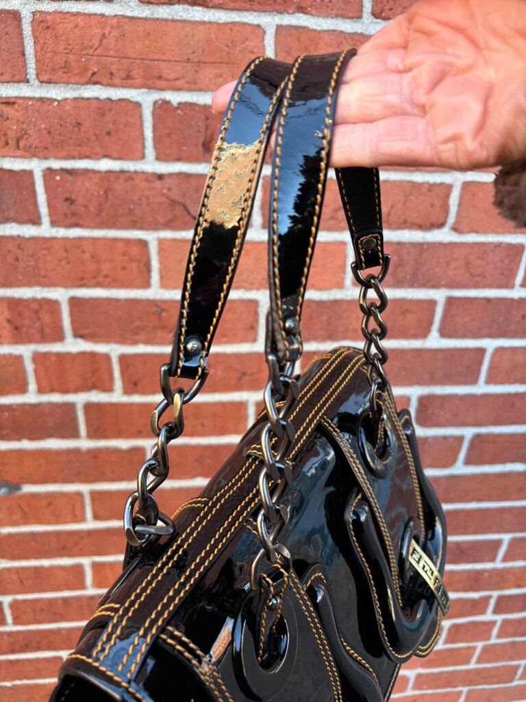 Fendi B Patent Leather Shoulder Bag