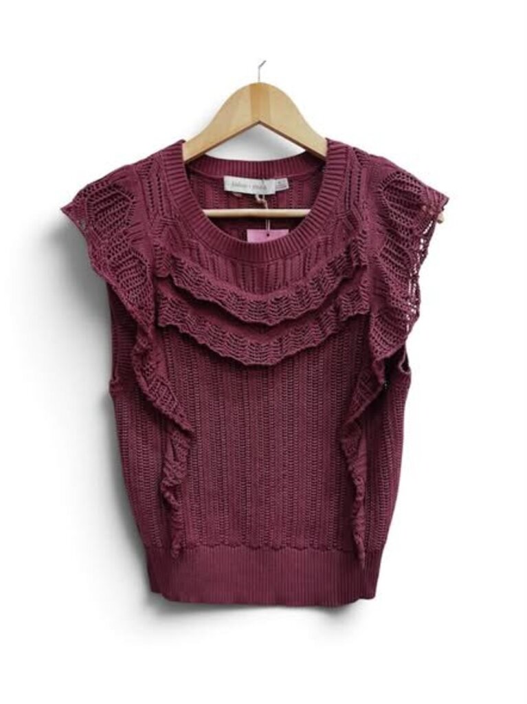 Bishop + Young Ruffle Knit Top - Size Medium