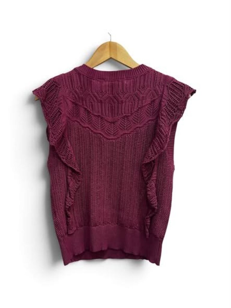 Bishop + Young Ruffle Knit Top - Size Medium