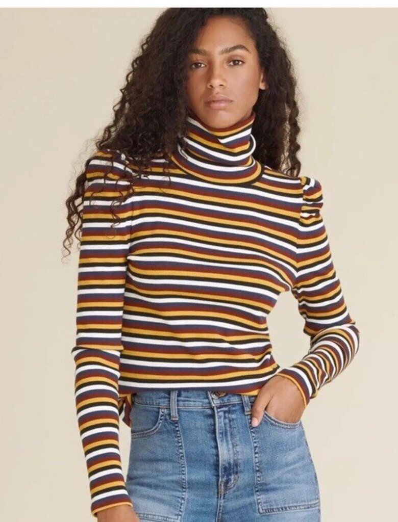 Veronica Beard Cedar Ribbed Turtleneck Sweater - Size Medium
