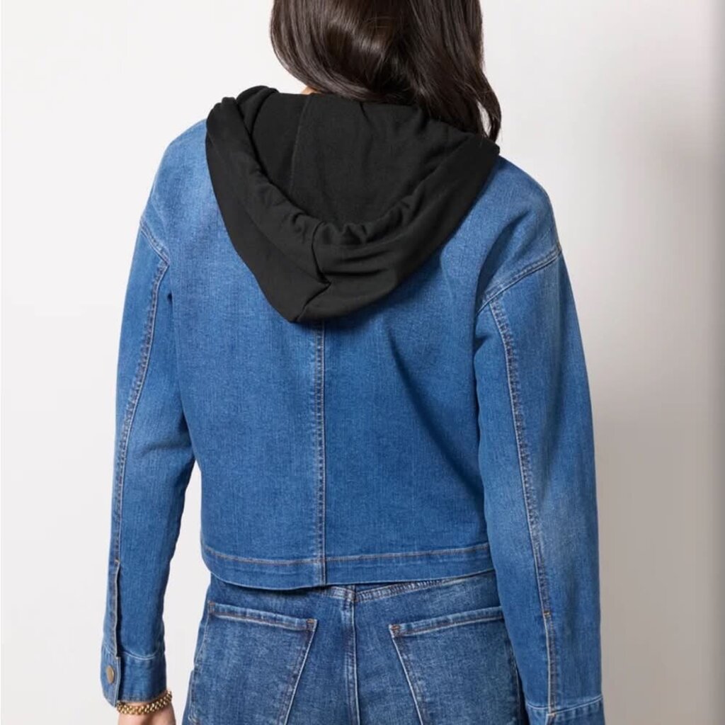 Evereve Denim Hooded Jacket - Size Small