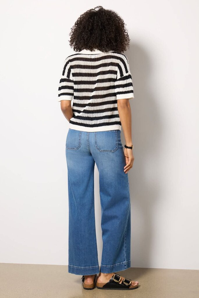 Evereve Reworked Patch Pocket Wide Leg Jeans - Size 27 (Retails for $158)