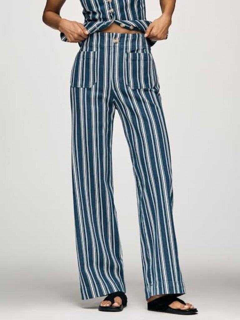 Maeve The Collette Striped Wide Leg Trousers - Size 26