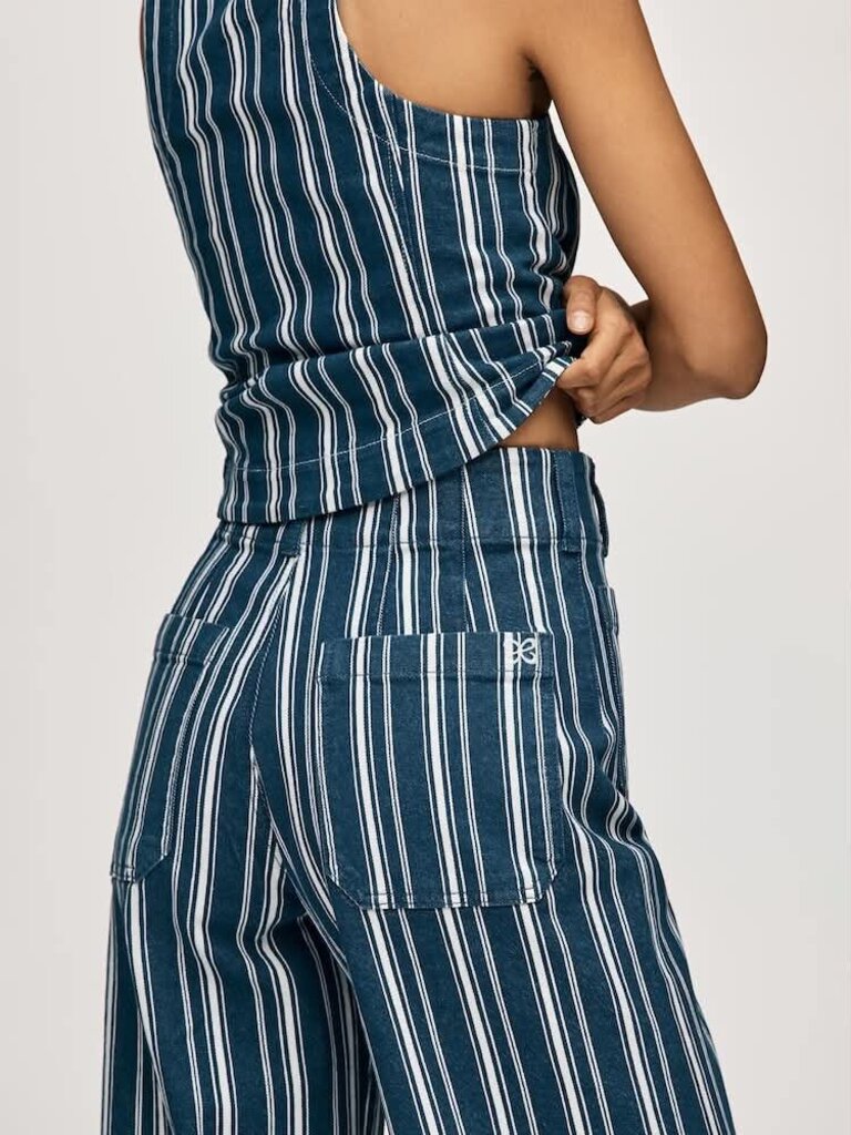 Maeve The Collette Striped Wide Leg Trousers - Size 26