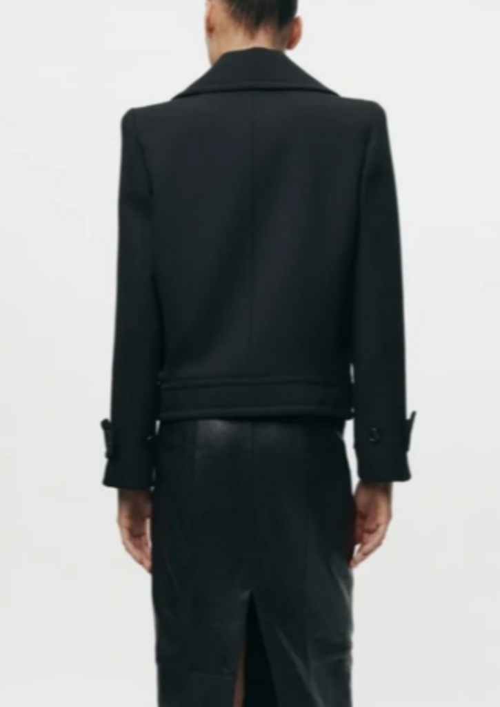 Zara ZW Collection Double Breasted Wool Blend Jacket - Size XS