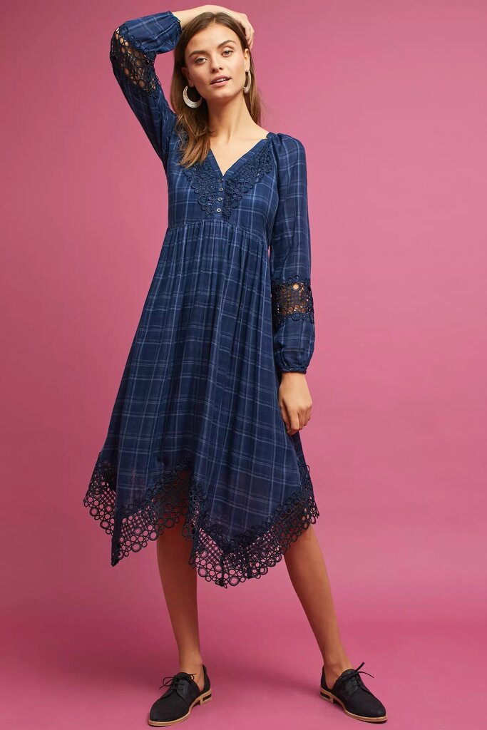 Akemi + Kin Codie Plaid Handkerchief Dress - Size 2
