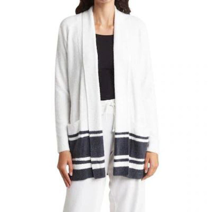 Barefoot Dreams NWT Cozychic Lite Saddle Sleeve Striped Cardigan - Size Small