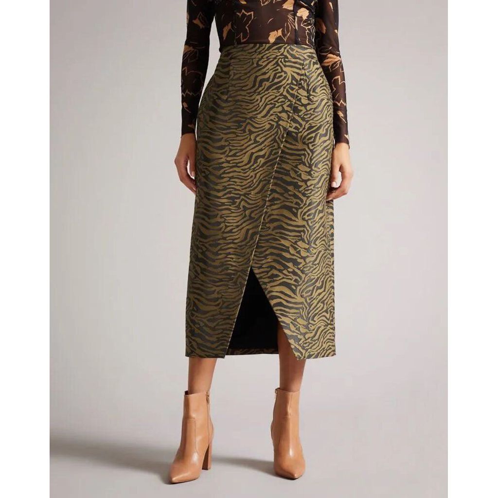 Ted Baker NWT Aaliyah Tiger Print Coated Pencil Skirt - Size 1