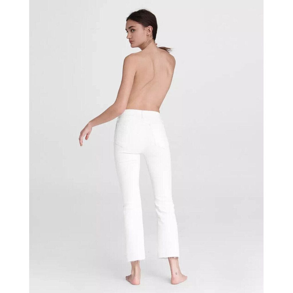 Rag & Bone Crop Flare Jeans in Bright White - Size 25