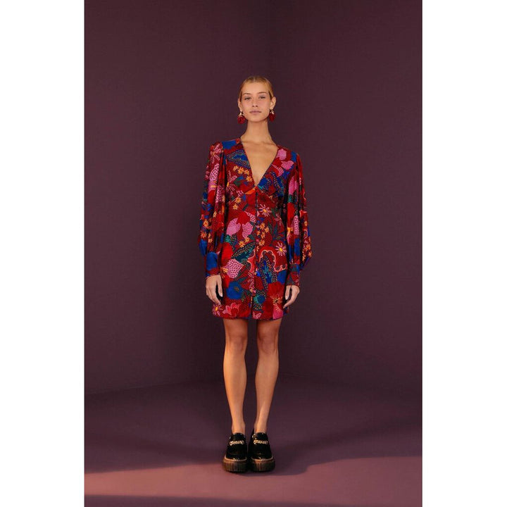 Farm Rio NWT Red Wild Life Mini Dress - Size Small