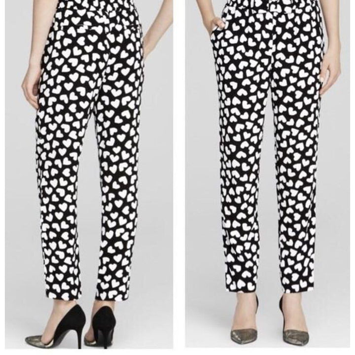 Kate Spade Ria Dancing Harts Printed Pull-On Pants - Size Large