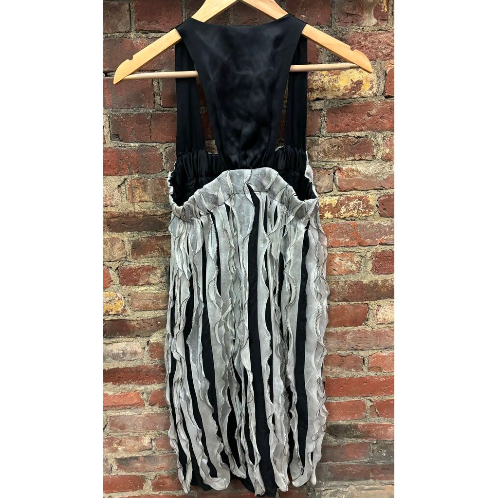 Poleci Striped Black & White Mini Dress - Size 4