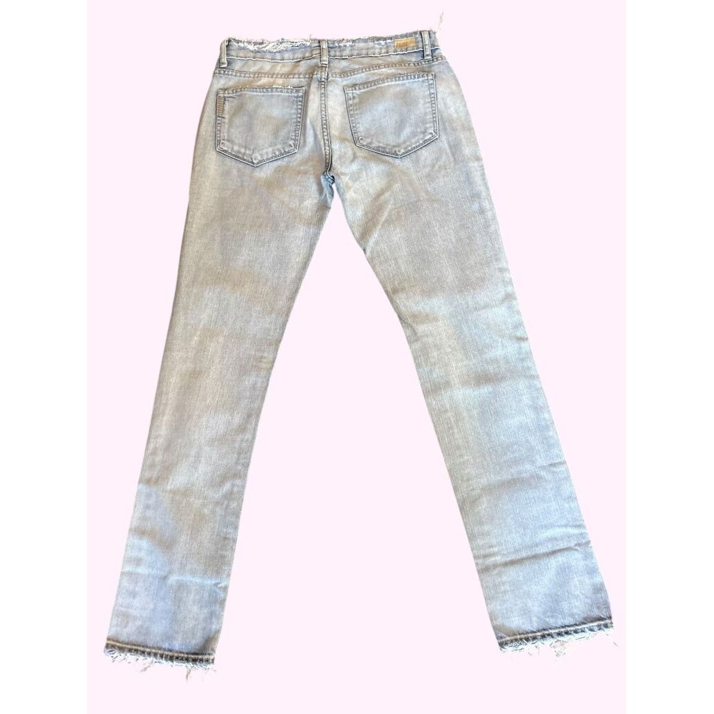 Paige Straight Leg Distressed Jeans in Pilot - Size 27